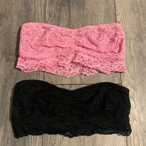 Mudd black and pink tube top set.
